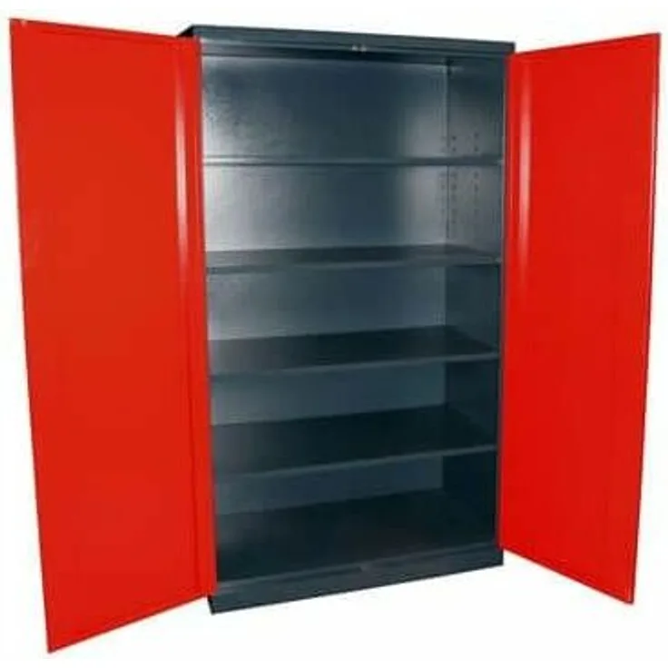 Werkzeugschrank Vollmetall anthrazit-rot 110x192x58 cm Werkstattschrank 4 Böden