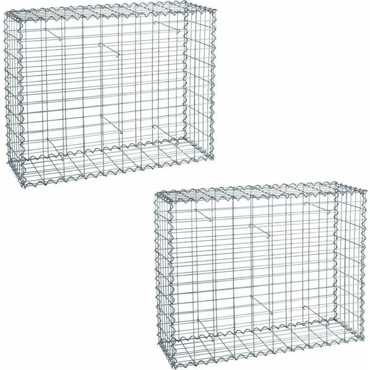 Gabionen 100x80x30 cm 2er Set Stein Korb Metall Wand Draht Sichtschutz