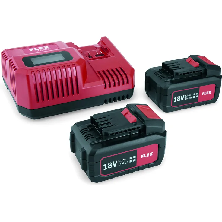 Flex 491349 P Akku-Pack Power 55 R Set (Li-Ion, 18 V, 5 Ah, Schnellladegerät)
