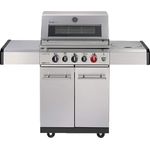 Enders Gasgrill KANSAS PRO 3 SIK Turbo, 3-Brenner, aus Edelsstahl, mit Kocher, Backburner, Sichtfenster und TURBO ZONE, HEAT RANGE Brenner-Technologien und SIMPLE CLEAN 8709