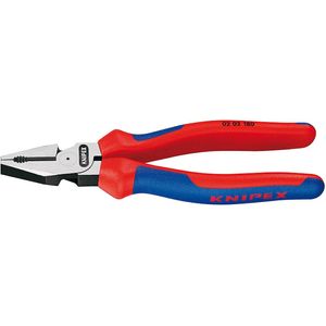 Bild für KNIPEX 02 02 200 SB Kraft-Kombizange mit Mehrkomponenten-Hüllen schwarz atramentiert 200 mm