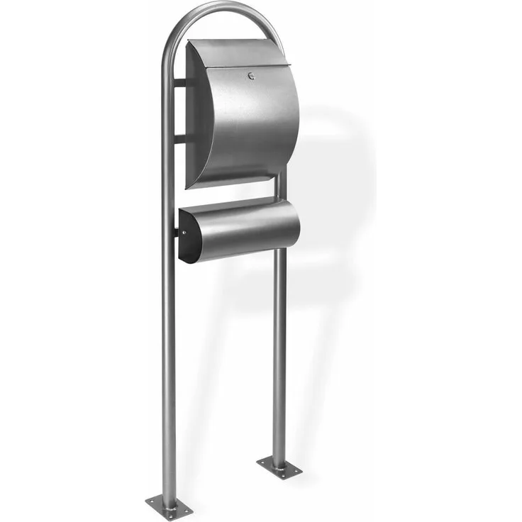 Stahl Standbriefkasten Briefkasten Postkasten mit Zeitungsrolle BK1500Z