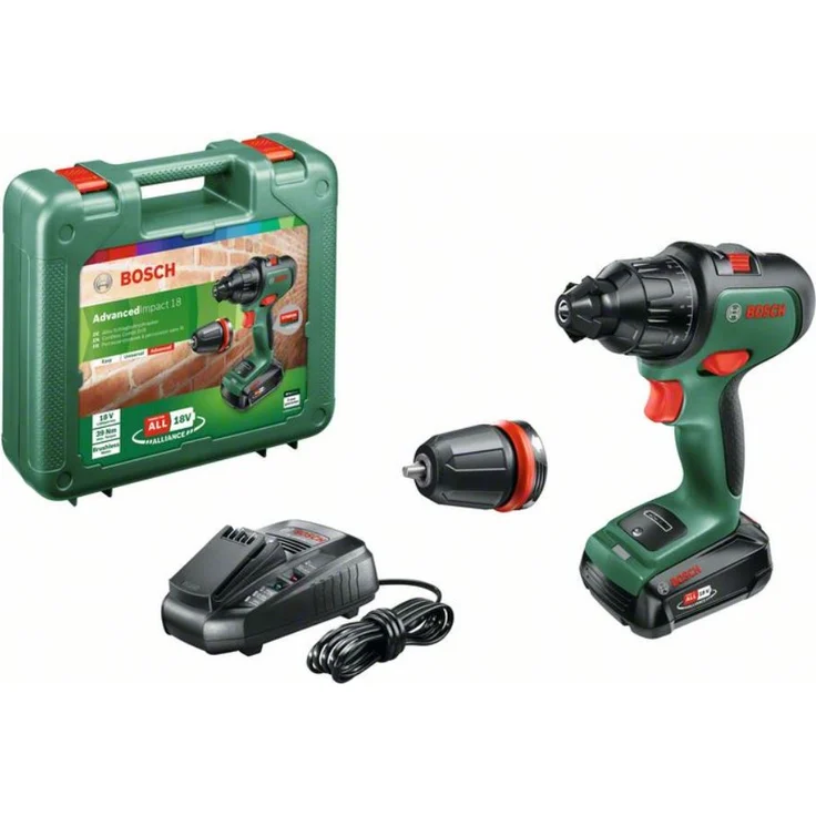 Bosch Advanced Impact 18 06039B5108 Power for All 18V Akku-Schlagbohrschrauber 1 x 2,5 Ah mit Akku mit Ladegerät mit Tragekoffer – Bild 1