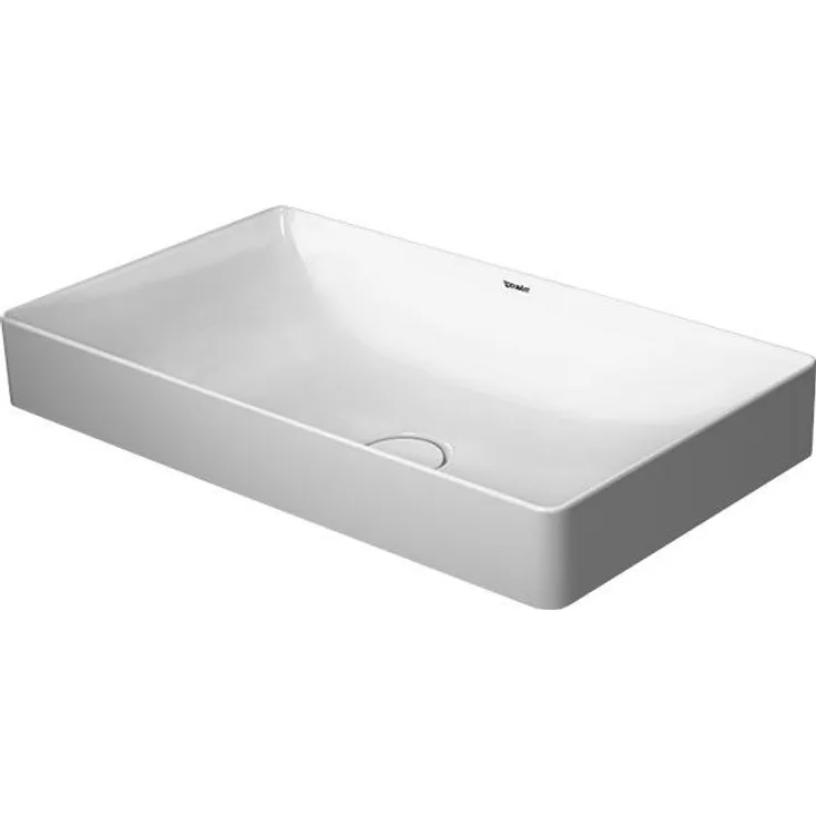 Duravit Aufsatzbecken DURASQUARE ohne Überlauf, ohne Hahnlochbank, geschliffen, 600 x 345 mm weiß