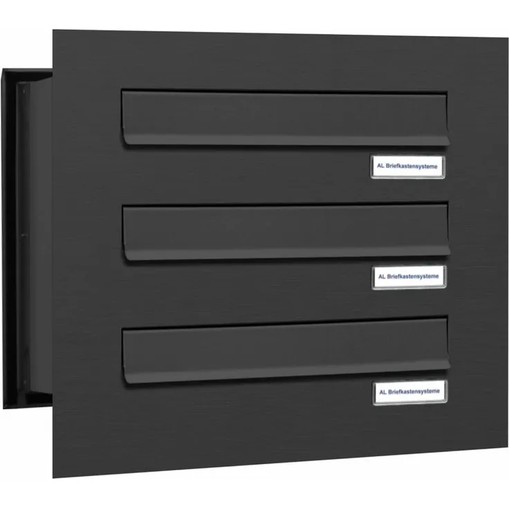 3er Briefkastenanlage für Mauerdurchwurf RAL 7016 Anthrazit