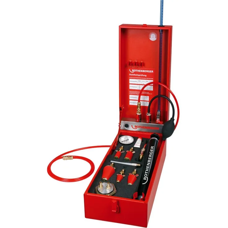 Rothenberger ROTEST GW 150-4 mit Einrohrzählerkappe (Dichtheitsprüfgerät für Gas- und Wasserleitungen, 4 bar) 61700