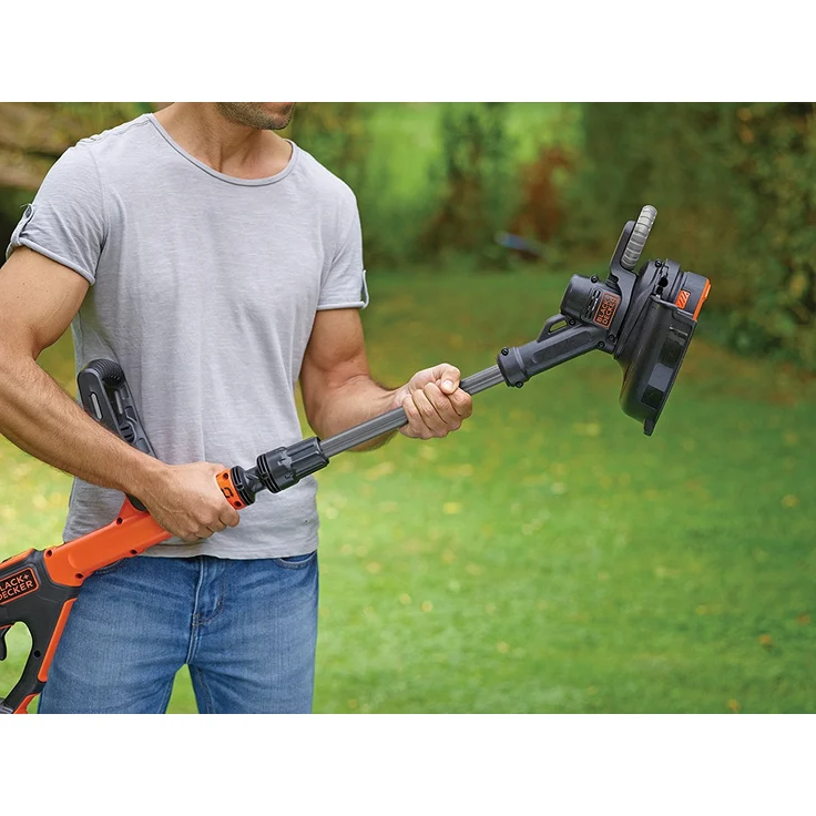 Black+Decker Rasentrimmer AFS Reflex Fadenverlängerung (18V 2,0Ah, 28 cm Schnittbreite, verstellbarer Zweithandgriff, Einzelfaden 9 m-1,6 mm, inkl. Akku und Ladegerät) STC1820PC – Bild 2