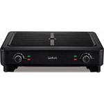 Tefal Elektrogrill Smoke Less TG9008, Elektrischer indoor BBQ Tischgrill, Wenig Rauch und Geruchsbildung, 2 unabhängige Grillflächen, Thermostate mit 5 Einstellungen, leichte Reinigung, 2000W