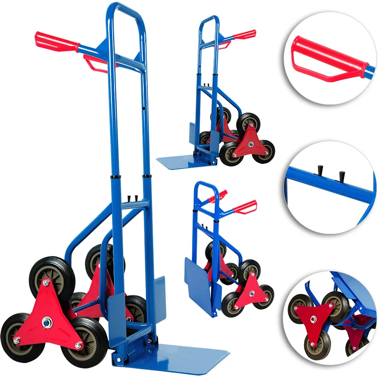 Deuba Treppenkarre klappbar bis 200kg Hartgummireifen Haltegriffe Sackkarre Transportkarre Stapelkarre Wagen - Preisvergleich – Bild 2