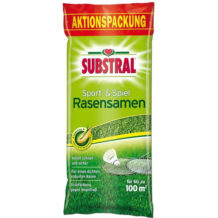 CELAFLOR-SUBSTRAL Substral 8694 Rasensaat Rasensamen Sport & Spiel, 2 kg für 100 m²
