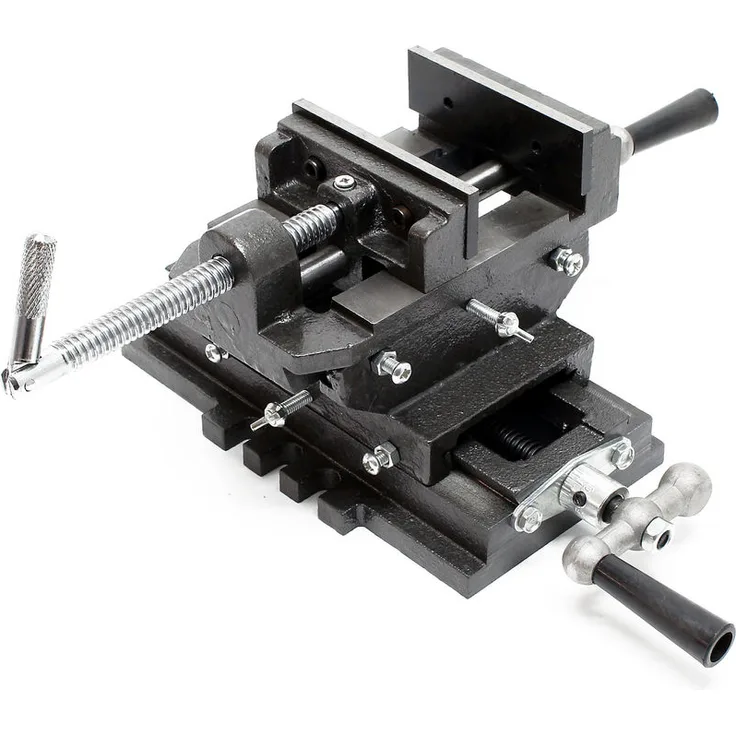 Wiltec - Maschinenschraubstock Schraubstock2-Achsen 75 mm Kreuztisch Frästisch Werkbank Arbeitstisch