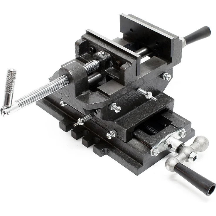 Wiltec - Maschinenschraubstock Schraubstock2-Achsen 75 mm Kreuztisch Frästisch Werkbank Arbeitstisch