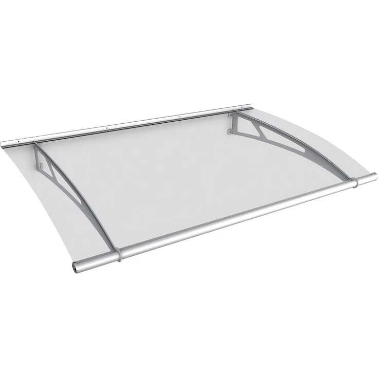 Gutta Pultvordach Edelstahl, 150x95x17 cm, silberfarben-transparent