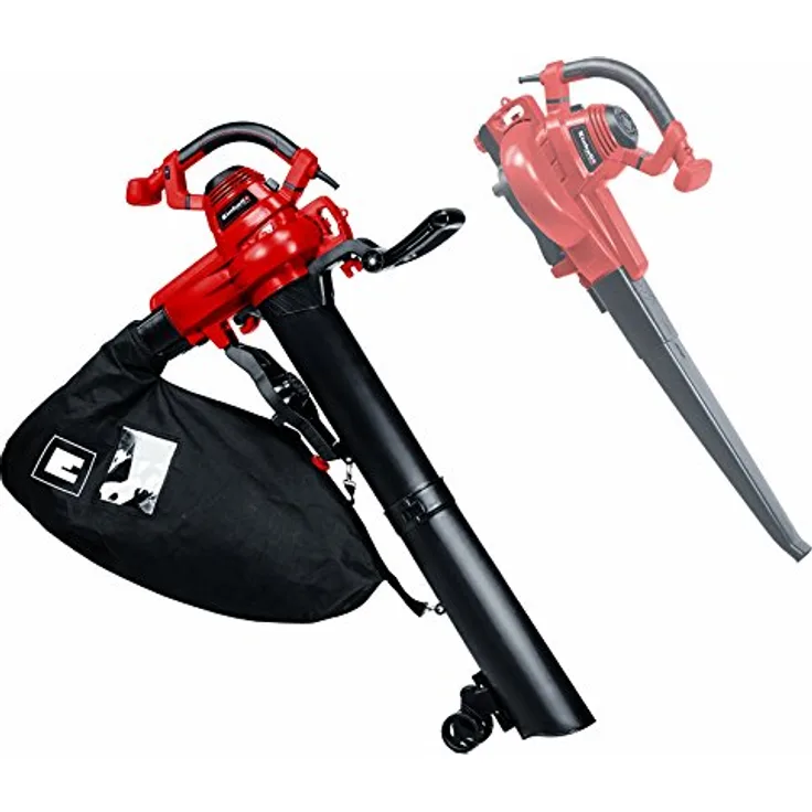 Einhell GC-EL 3000 E Laubsauger Laubbläser mit Häckselfunktion (3.000 W, Saug--Blasfunktion, verstellbarer Zusatzhandgriff, 45 L Fangsack, Blasluftstrom 300 km-h, max. Saugleistung 840 m³-h) Häckselfunktion 3000 Watt