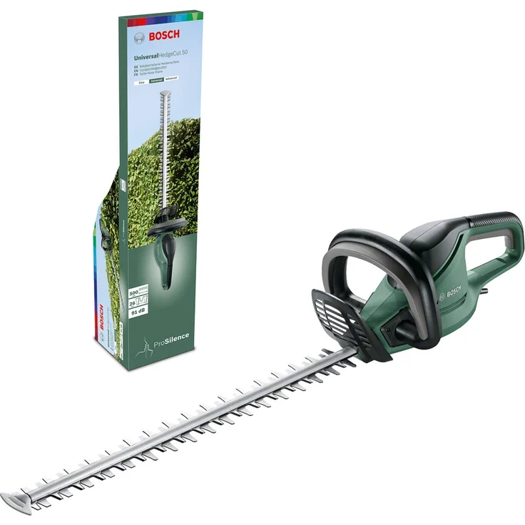 Bosch Home and Garden Elektro-Heckenschere UniversalHedgecut 50 (480 Watt, Messerlänge: 50cm, für mittelgroße Hecken, Messerabstand: 26mm, im Karton) – Bild 1