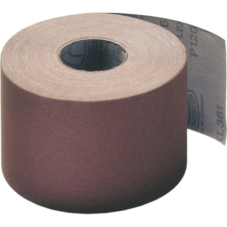 KLINGSPOR Schleifgewebe-Rollen, braun, KL 361 JF , Abm.: 50x50000 mm, Korn: 150 (3855) – Bild 1