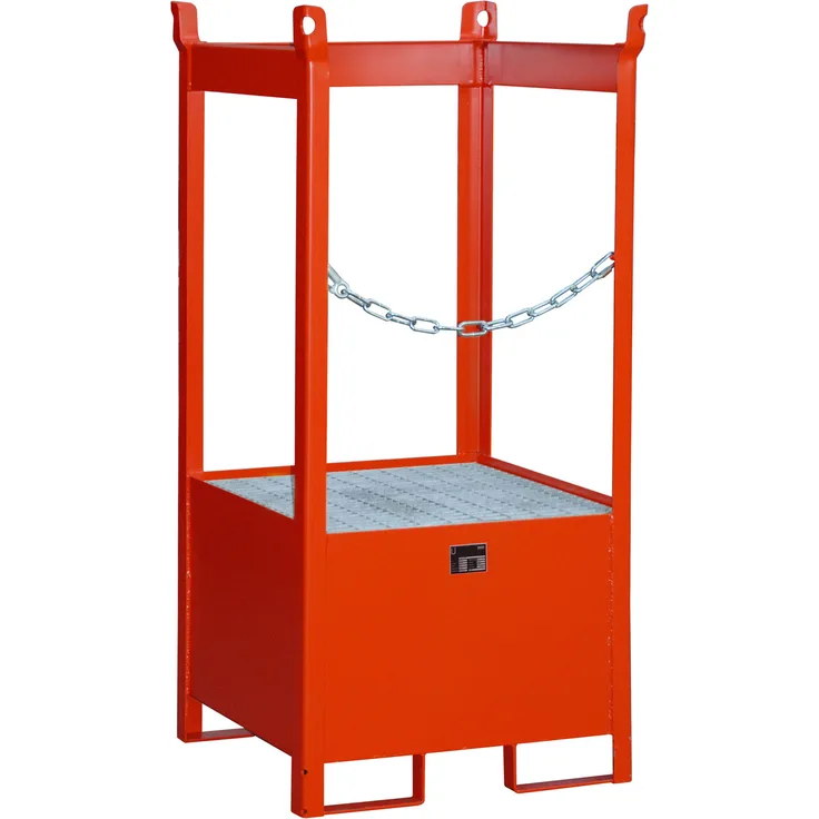 Bauer Fass-Stapelpalette FSP-1, seitlich offen, Feuerrot