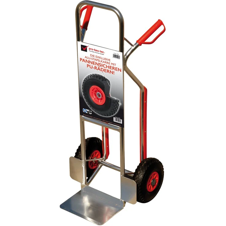 pro-bau-tec Aluminium Sackkarre mit Treppenrutsche und PU Rädern 150 kg, 10060 – Bild 1