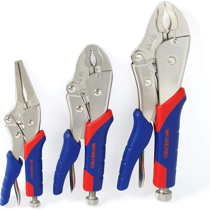 WORKPRO Gripzangen-Set mit Handgriff, selbsthemmend,255mm 180mm 165mm 3-tlg.