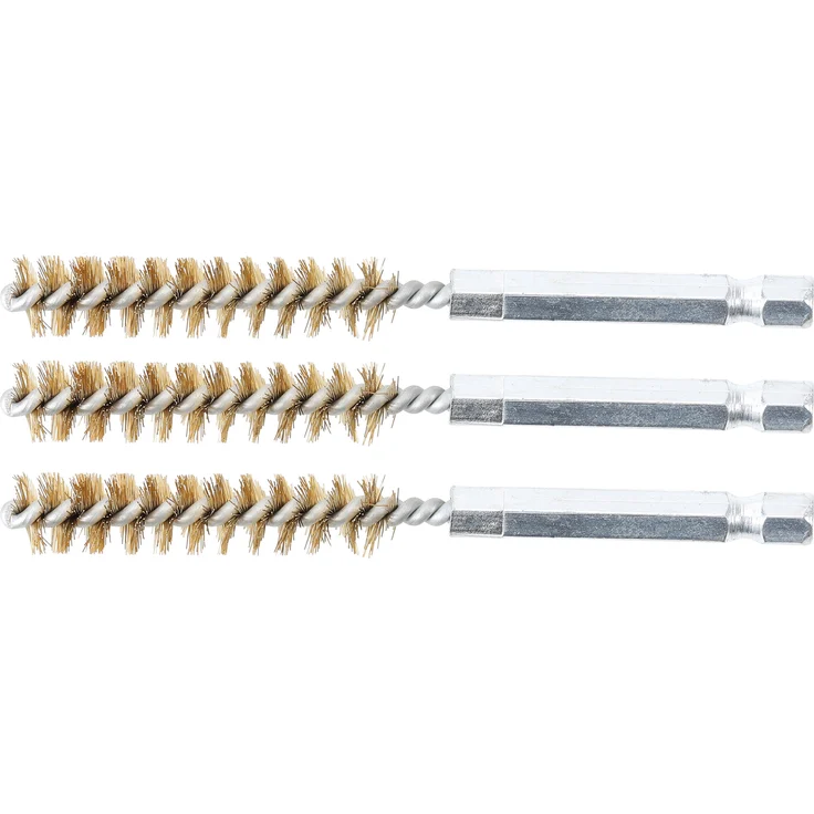 BGS 3078-10-M | Messingbürste | 3-tlg. | 10 mm | Antrieb Außensechskant 6,3 mm (1-4'') | Loch-Drahtbürsten | für BGS 3078 – Bild 1