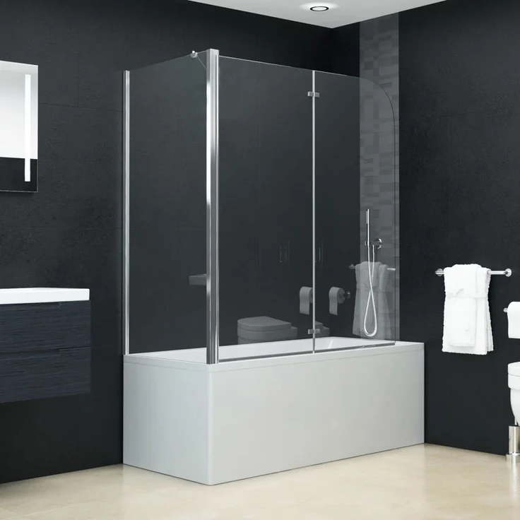 vidaXL Doppelte Faltbare Duschkabine ESG 120 x 68 x 130 cm – Bild 1