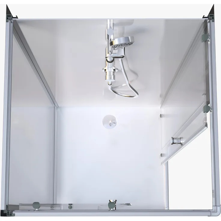 Komplettdusche Fertigdusche White Dream 80 x 80 x 200 cm – Eckdusche mit Eckeinstieg - Duschkabine mit hochwertigen Aluminiumprofilen - Einstiegshöhe