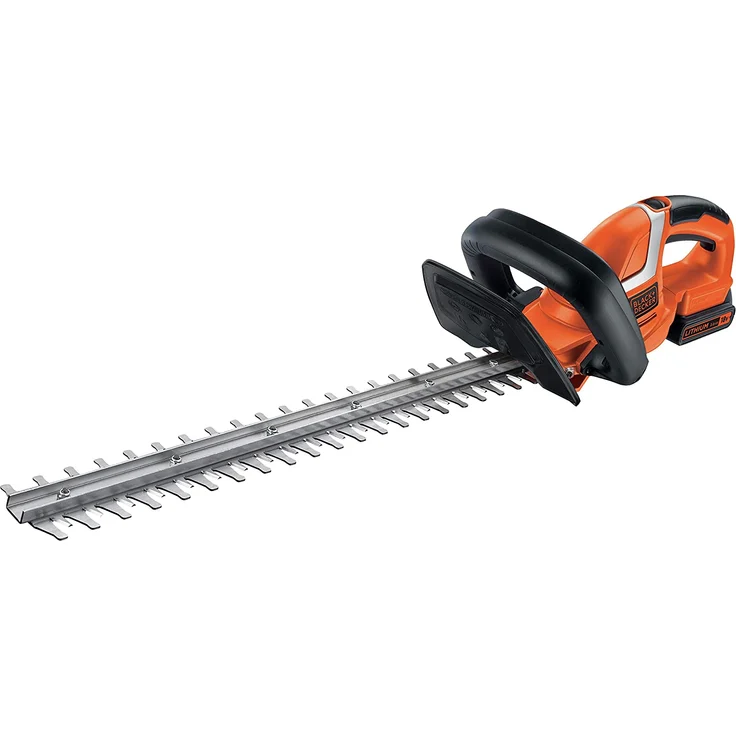 Black+Decker Akku Heckenschere (mit E-Drive Technologie zum Schneiden harter und dicker Äste sowie mittlerer bis großer Hecken 18mm Schnittstärke 18V 2,6kg leicht) GTC1845L20 – Bild 1