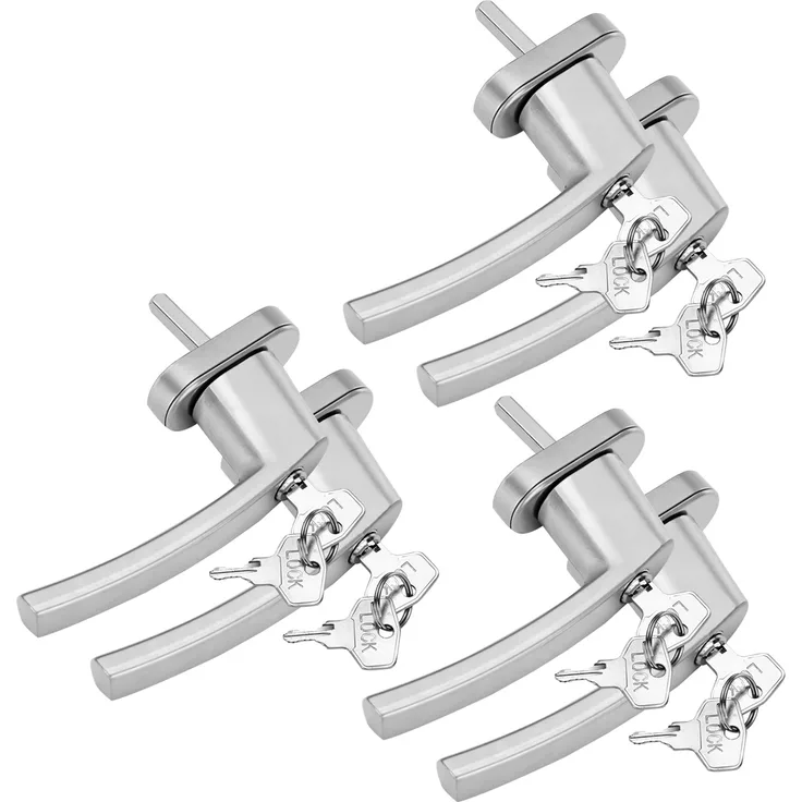 Deuba Fenstergriff abschließbar Sicherheitsfenstergriff weiß silber Kindersicherung 6x silber