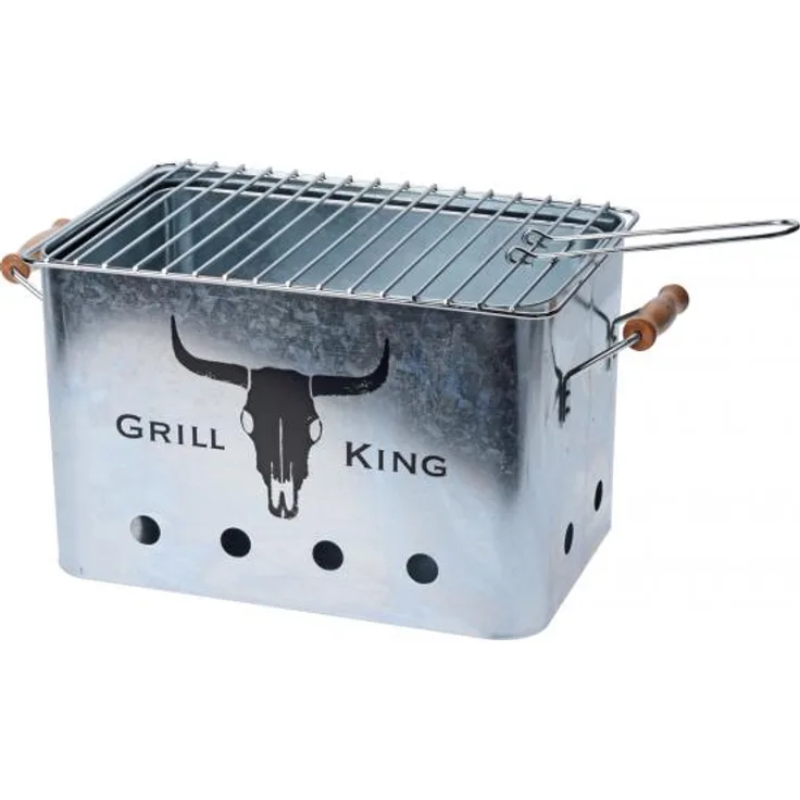 Grillschweine Holzkohlegrill Rechteckig Zink  Griff Camping Outdoor BBQ Innenschale
