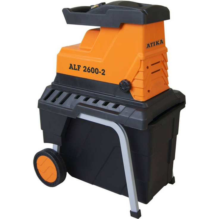 Atika ALF 26002 Leistung 2 600 W Häckselsystem Walze Materialstärke 4 0 cm Fangsackvolumen 55 l Geräuschentwicklung 90 dB