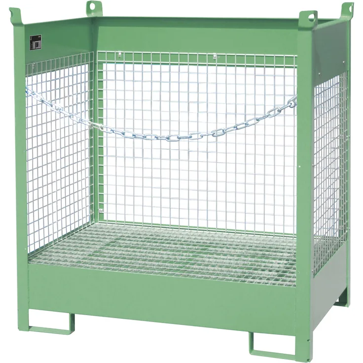 Bauer Fass-Stapelpalette FSP-2 D, Drahtgitterwände, Resedagrün