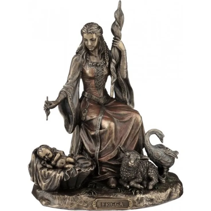 Figur Frigga nordische Göttin der Liebe bronziert Skulptur Veronese Odin Frigg