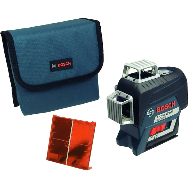 Bosch Professional Linienlaser GLL 3-80 C (m. App-Funktion, Halterung, Empfänger, Arbeitsbereich: bis zu 30m, 1 Akku, 12 Volt, in L-BOXX) – Bild 1