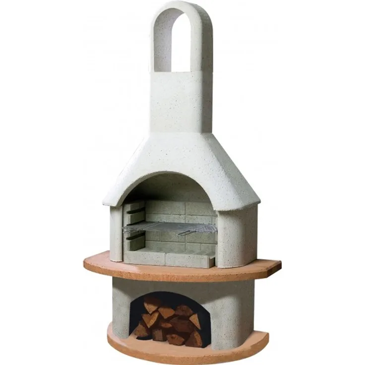 Buschbeck Holzkohlegrillkamin Carmen, grau-terrakotta, 65 x 110 x 203 cm, Grillfläche 53 x 34 cm