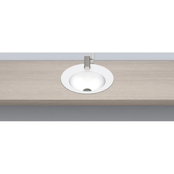 Alape EB.K400H Einbaubecken ohne Überlauf, kreisförmig, Ø 400 mm, innen und außen glasiert, Weiß, mit Hahnloch / Waschtisch / Waschbecken