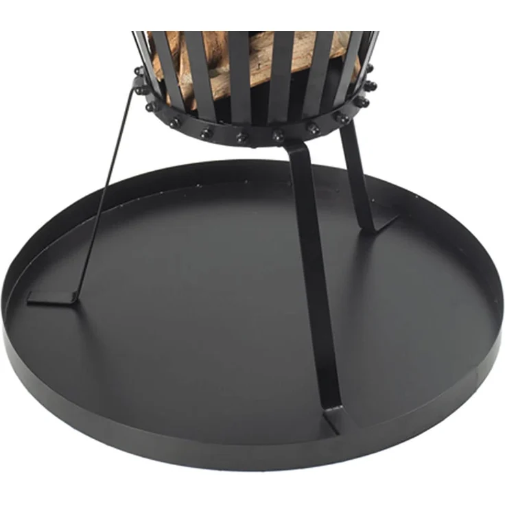 Feuerstelle für Garten und Terrasse aus Gusseisen - Feuerschale mit Grillrost schwarz - Gartenkamin rund - Dreibein-Terrassenofen mit Grill & Ascheschalepulverbeschichtet - 53 x 5 x 52,5 cm – Bild 2