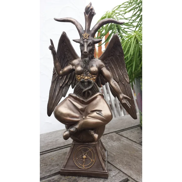 Dekofigur bronziert - Modell Baphomet - Bronzefigur Figur Deko Wohndeko Statue -