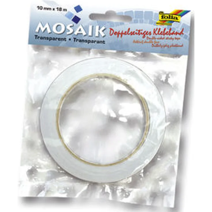 folia Doppelklebeband 10mm x 18m transparent FOLIA 55023 10mm 18m
