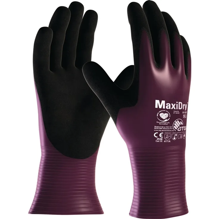 ATG Handschuhe MaxiDry 56-426 Größe 11 lila-schwarz EN 388 PSA-Kategorie III