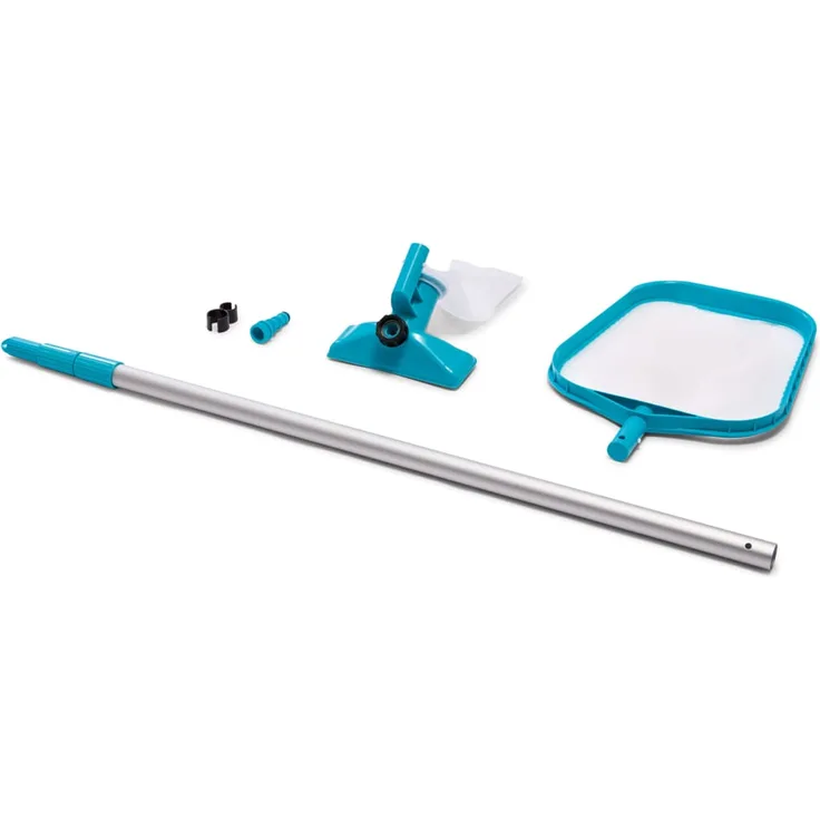 Intex 28002 Reinigungsset Pool 3-teilige Teleskopstange Kescher und Bodensauger