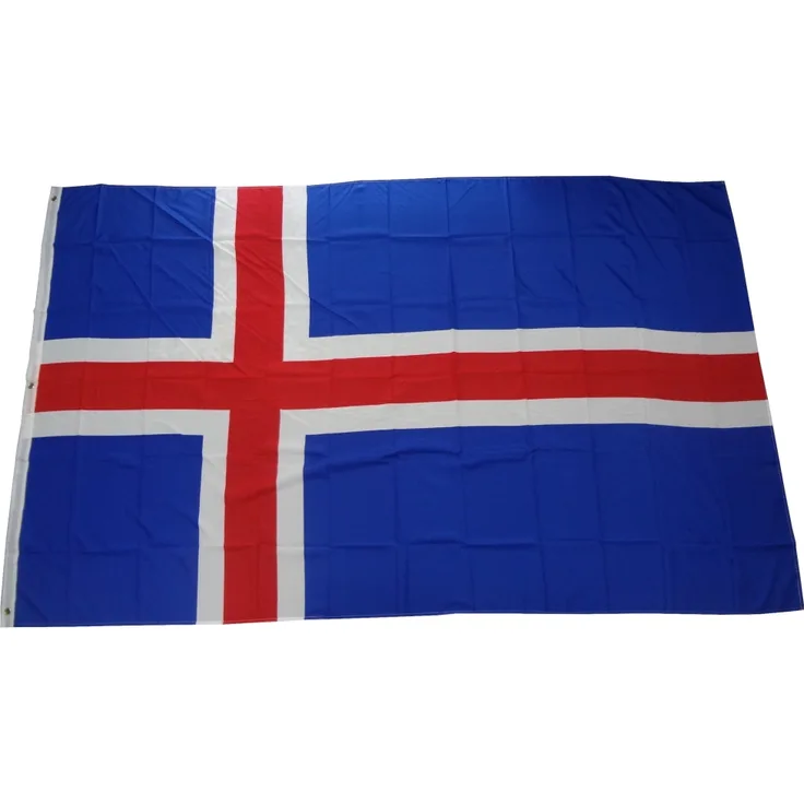 Flagge Fahne Island 250 x 150 cm mit 3 Messingösen 100g/m² Stoffgewicht Hissfahne Hissflagge