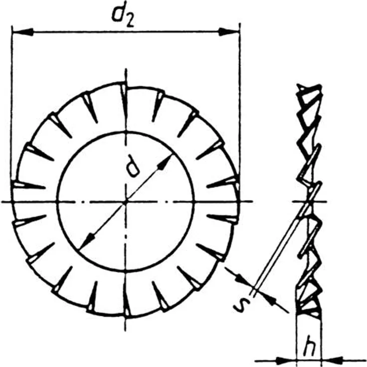 TOOLCRAFT A2,7 D6798 194751 Fächerscheiben Innen-Durchmesser: 2.7mm M2.5 DIN 6798 Federstahl 100St.