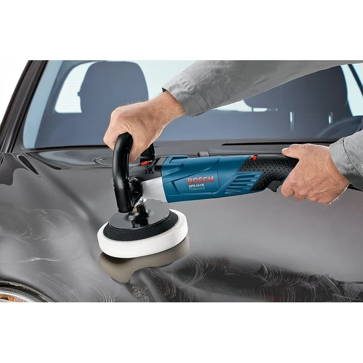 Bosch Professional GPO 14 Polierer, 1.400 W, M 14 Gewinde, Drehzahlvorwahl mit Griff ohne Aufsätze – Bild 6