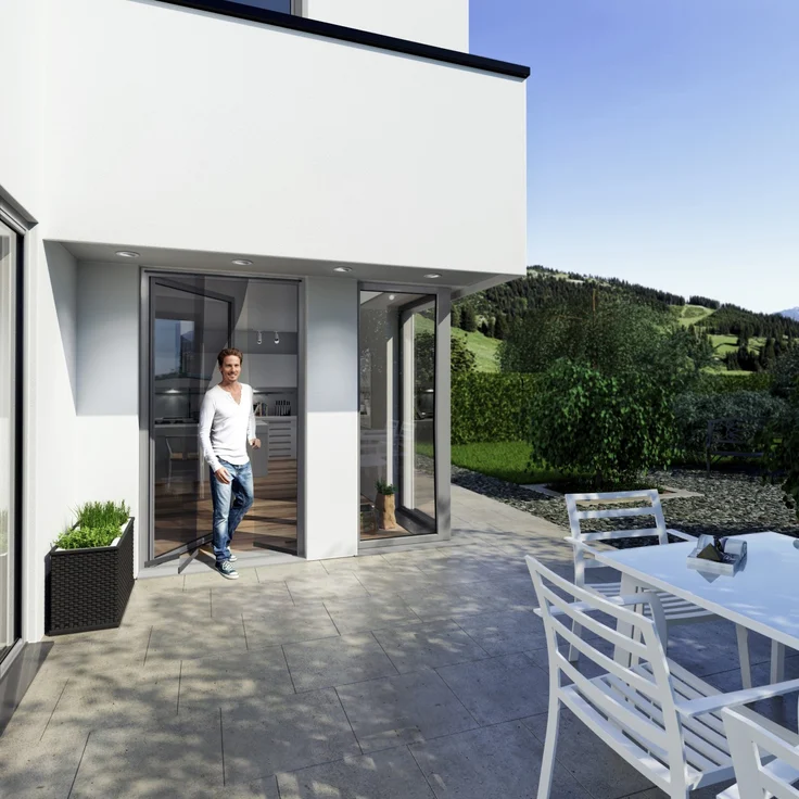 Windhager Insektenschutz PLUS Türvorhang Easy Lamellenvorhang Fliegengitter individuell kürzbar, 95 x 220 cm, anthrazit, 03781