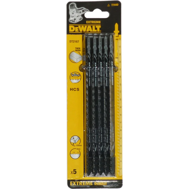 DeWalt DT2167-QZ HCS-Stichsägeblatt Holz w. T744D (5 Stk.)