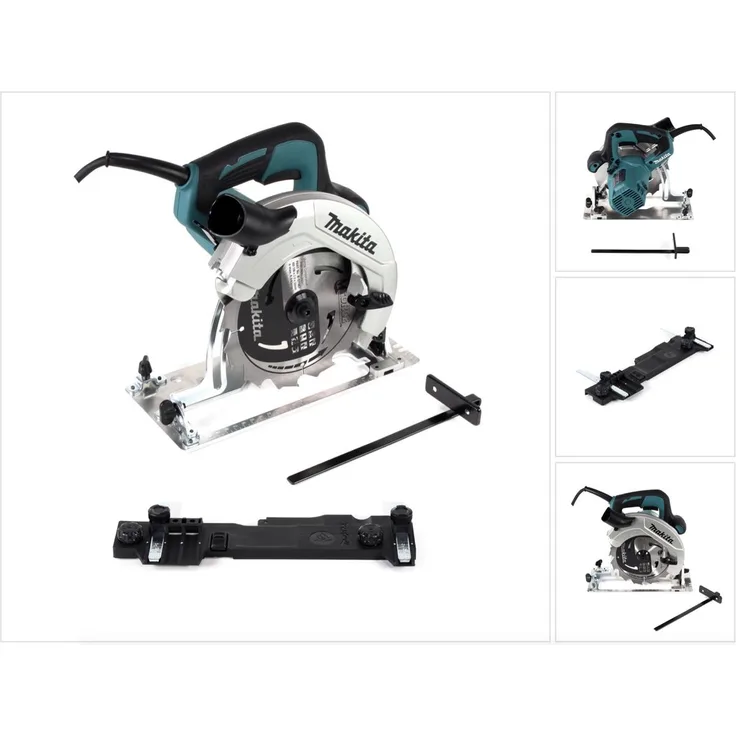 Makita HS 7611 Handkreissäge 1600W 190mm + Hartmetallsägeblatt + Führungsschienenadapter C