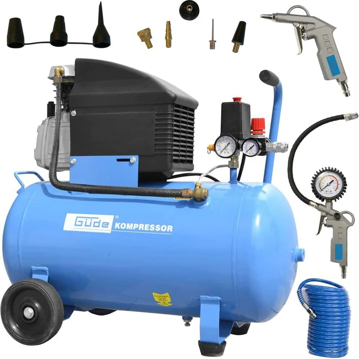 Güde 71101 KOMPRESSORSET 301-10-50 12-TLG, 1.8 W, 230 V, blau, schwarz – Bild 1