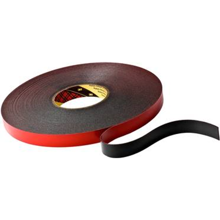 3M VHB 5925 Hochleistungs-Klebeband, 12 mm x 33 m, Schwarz, Schutzabdeckung: Folie (6-er Pack)