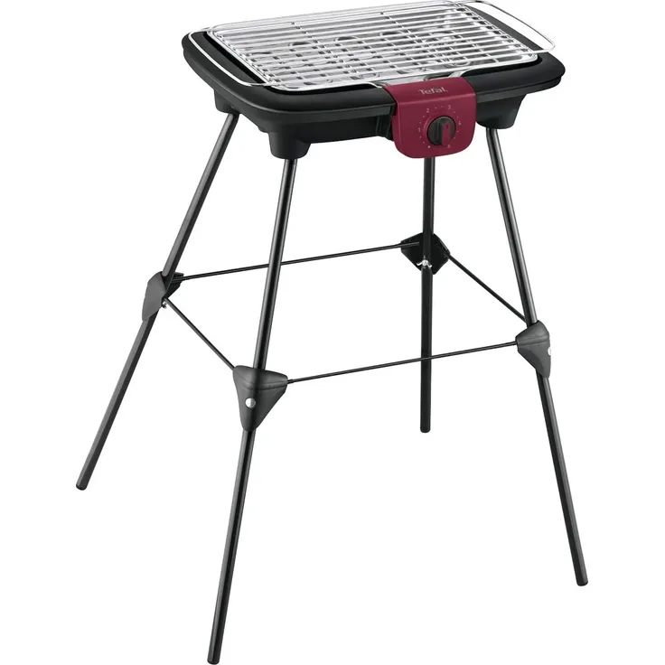 Tefal BG90F5 Easygrill Adjust Elektro-Standgrill (2300 Watt, 720 cm² Grillfläche) schwarz-Burgunderrot