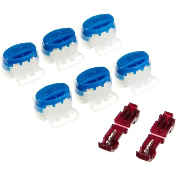 GARDENA Verbinder-Anschlussklemmen: Halterung für Begrenzungskabel des Mähroboters, einfaches Anbringen, witterungsbeständiges Set, Zubehör für Mähroboter, 6 Verbinder + 2 Anschlussklemmen (4089-20) – Bild 1